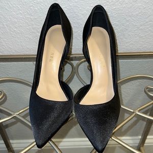 Big Tree Black Satin Pump Size 8